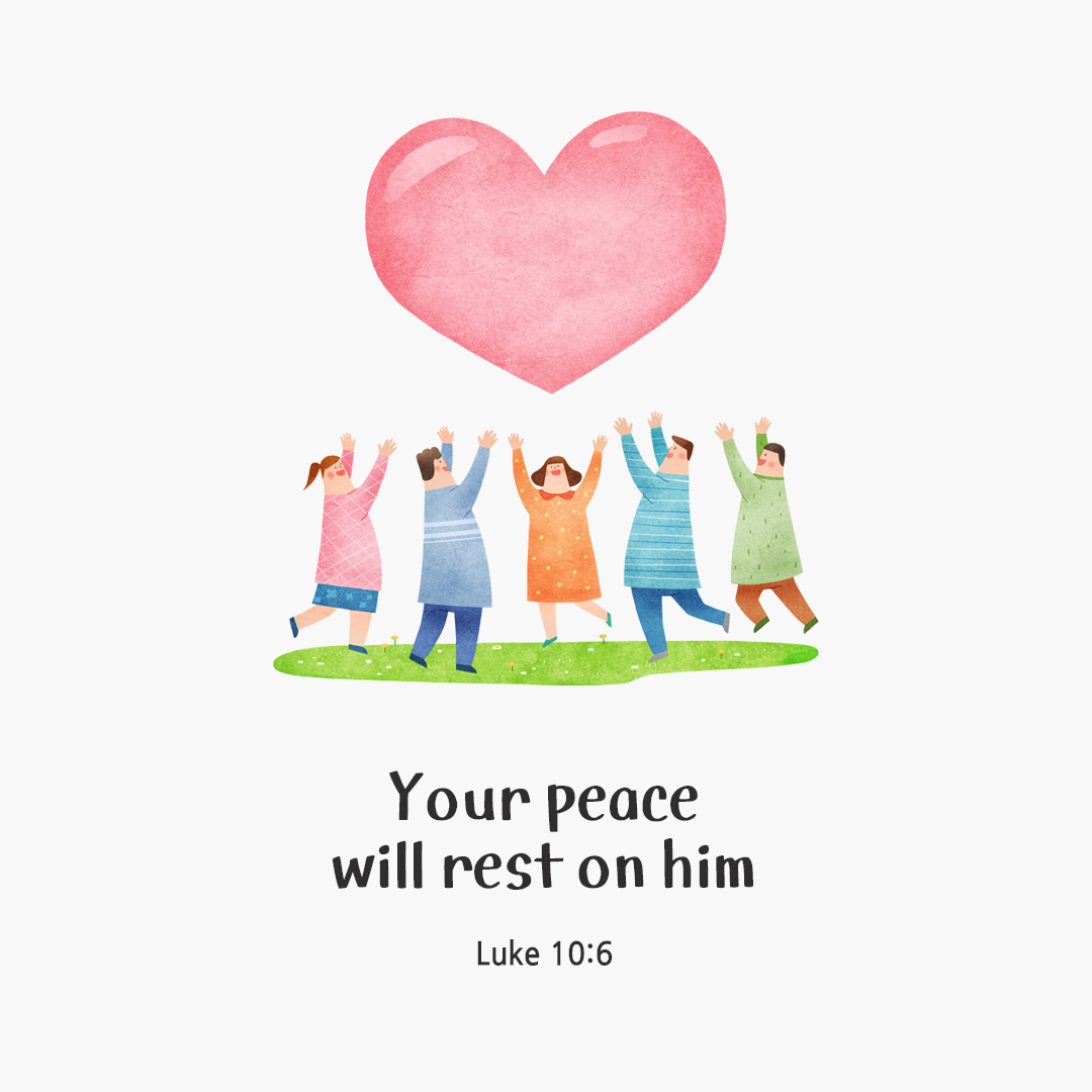 Your peace will rest on him (Luke 10:6) by pieonane Daily Bible quote image