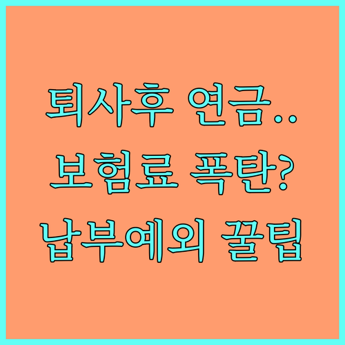 퇴사 후 국민연금 보험료 고지서 해결..