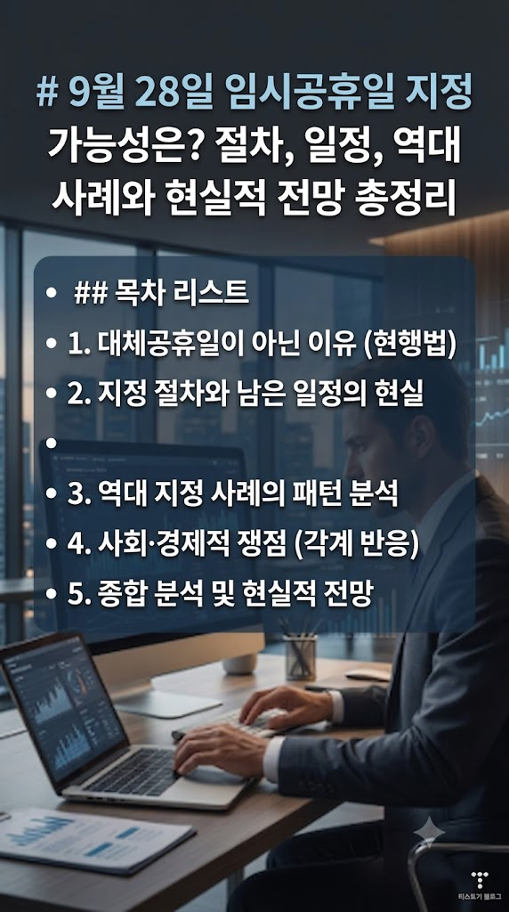 9월 28일 임시공휴일 지정 가능성, 절차, 일정, 사례, 반응 및 향후 전망
