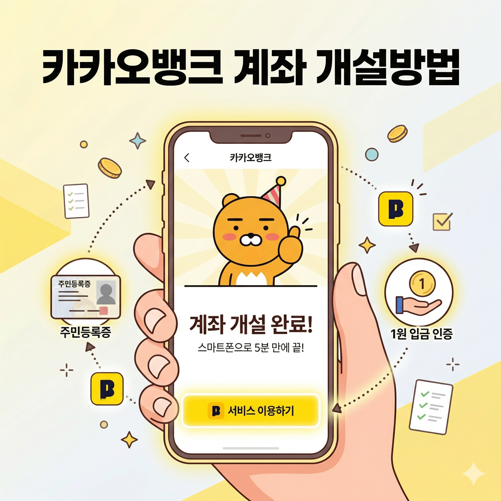 카카오뱅크 계좌 개설 방법 및 준비물 총정리