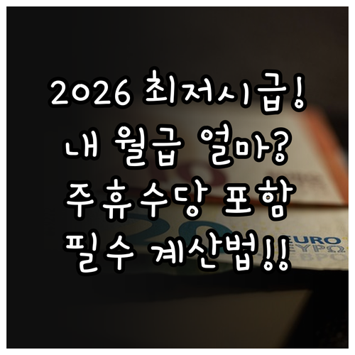 2026년 최저시급 월 환산액 확인 ..