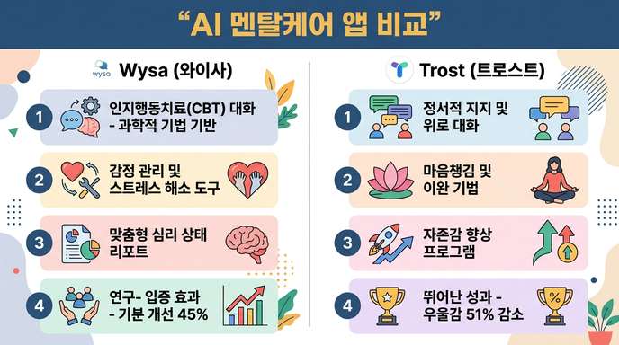 멘탈케어 앱 비교