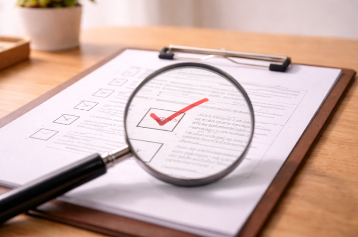 전세대출 심사 기준을 확인하는 체크리스트 문서 확대 분석 장면