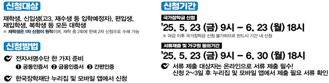 2025학년도 2학기 1차 국가장학금 신청