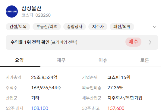 삼성물산 주가 전망
