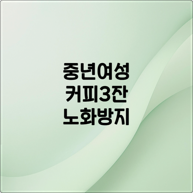 노화 방지 커피 하루 1~3잔