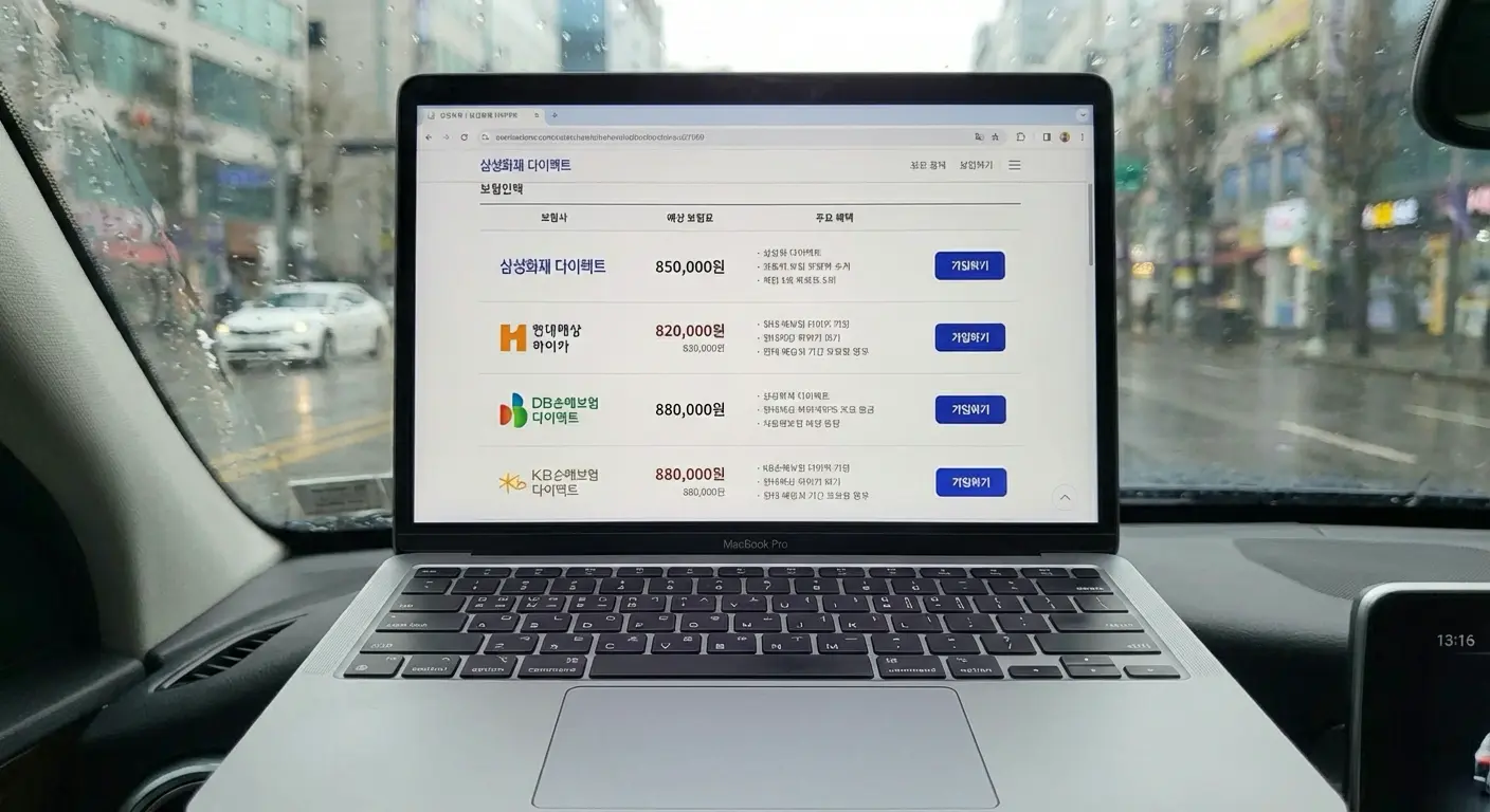 자동차 보험료 비교 화면