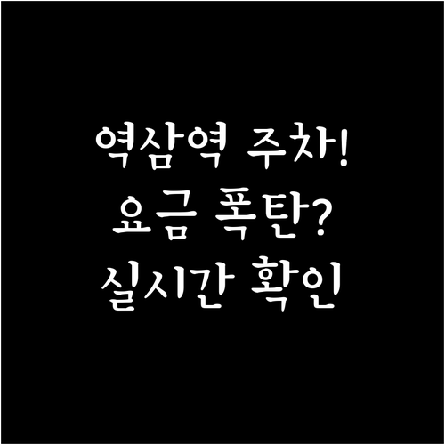 역삼역 인근 공영주차장 요금 및 실시..