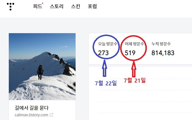 블로그 방문객 수