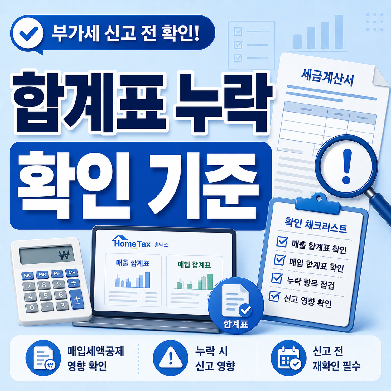 세금계산서 합계표 누락 시 부가세 신고 달라지는 기준 확인