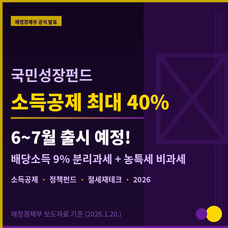 2026 국민성장펀드 신청 방법·소득공제 총정리 ❘ 최대 40% 소득공제·6월 출시 예정 썸네일