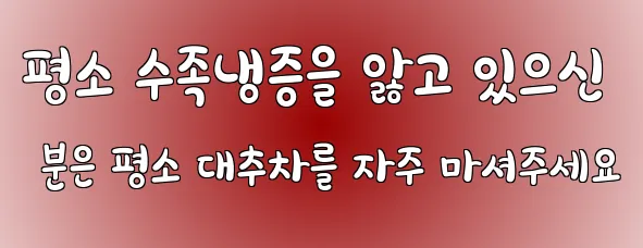 평소 수족냉증을 앓고 있으신 분은 평소 대추차를 자주 마셔주세요