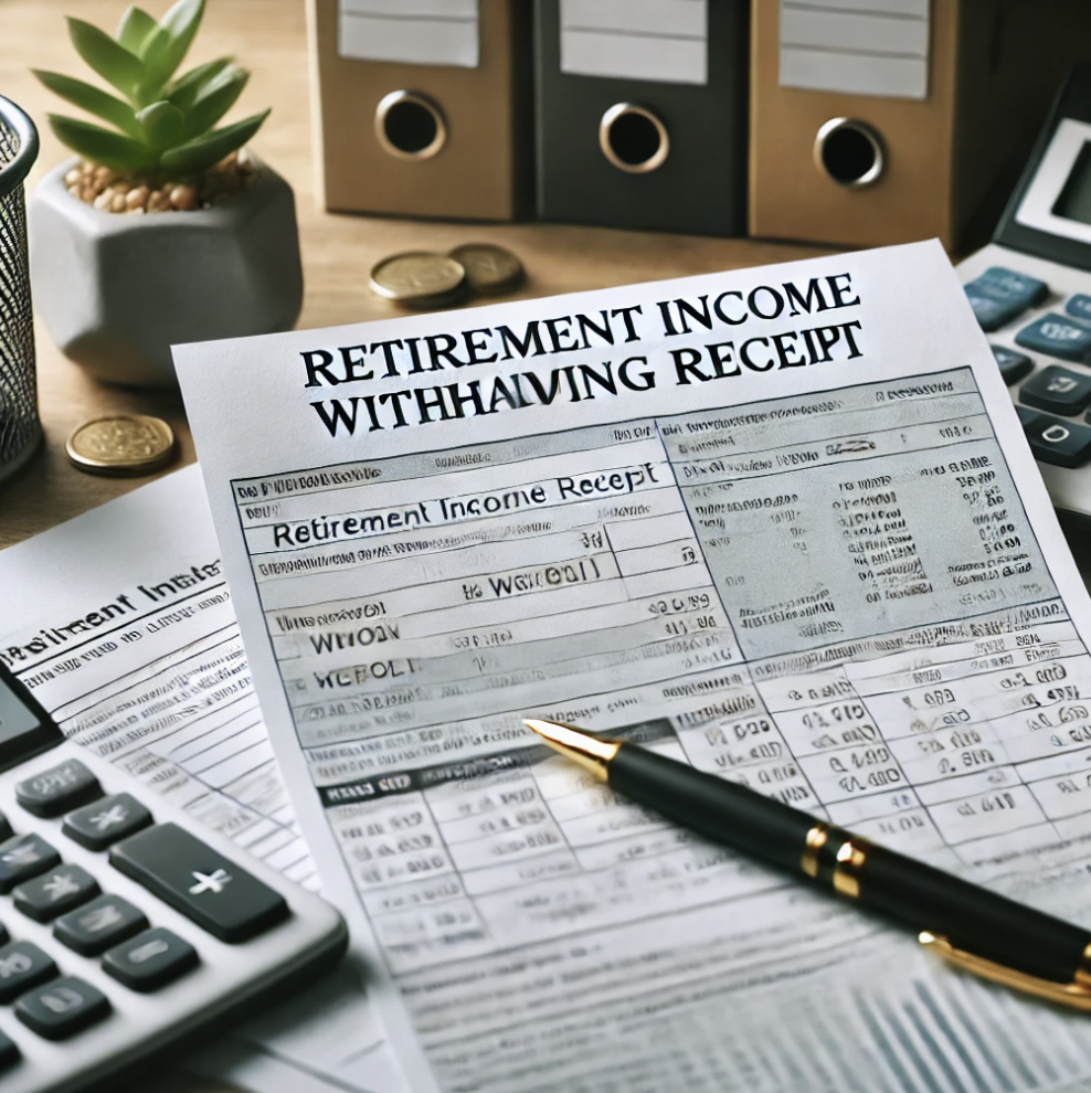 퇴직소득 원천징수 영수증