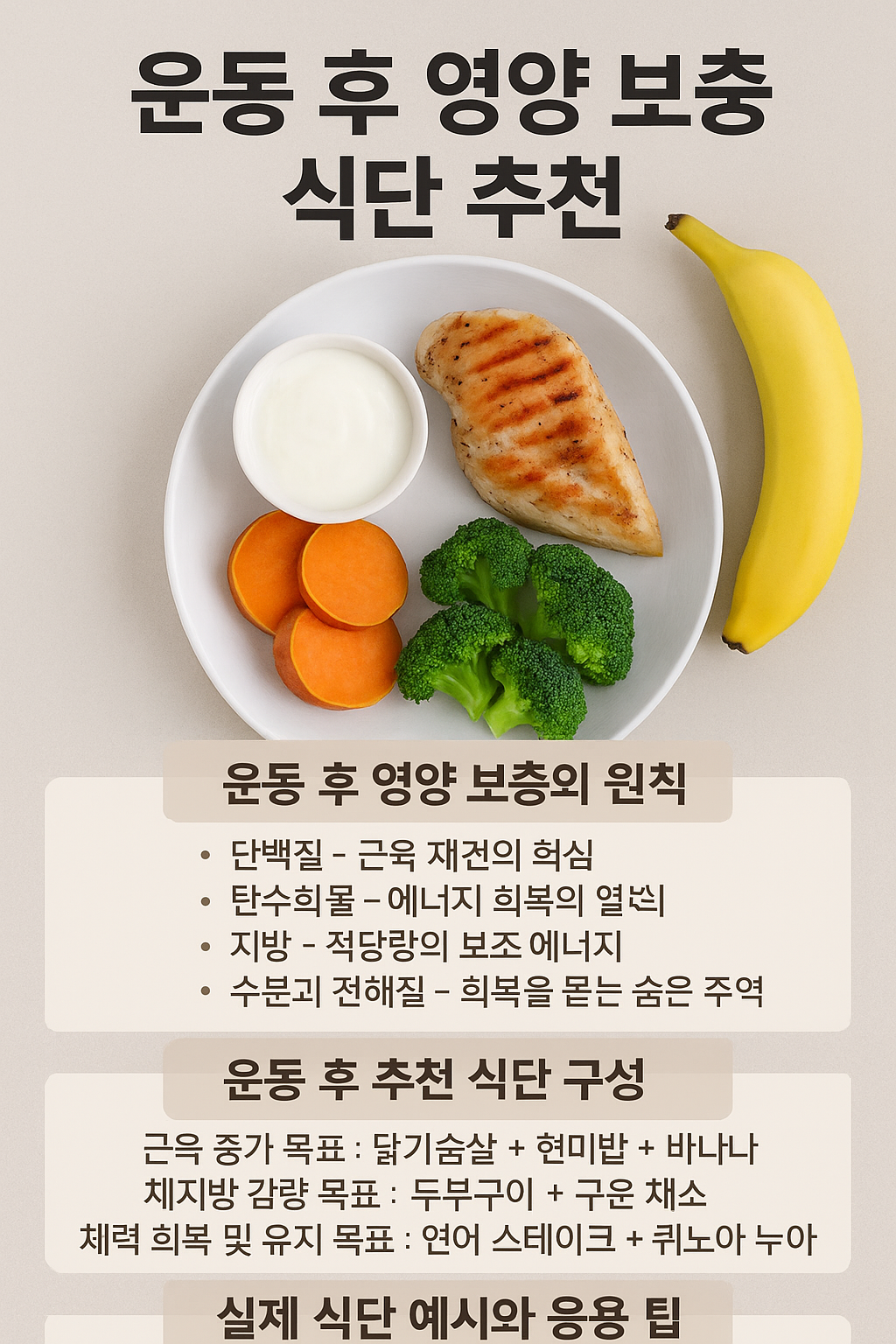 운동 후 영양 보충 식단 추천