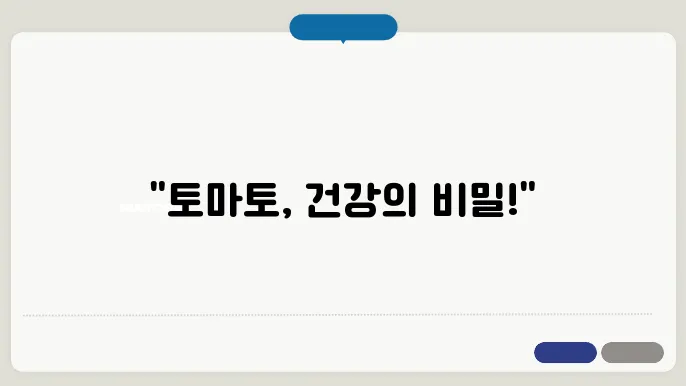 토마토 활용 : 똑똑한 건강식의 일점