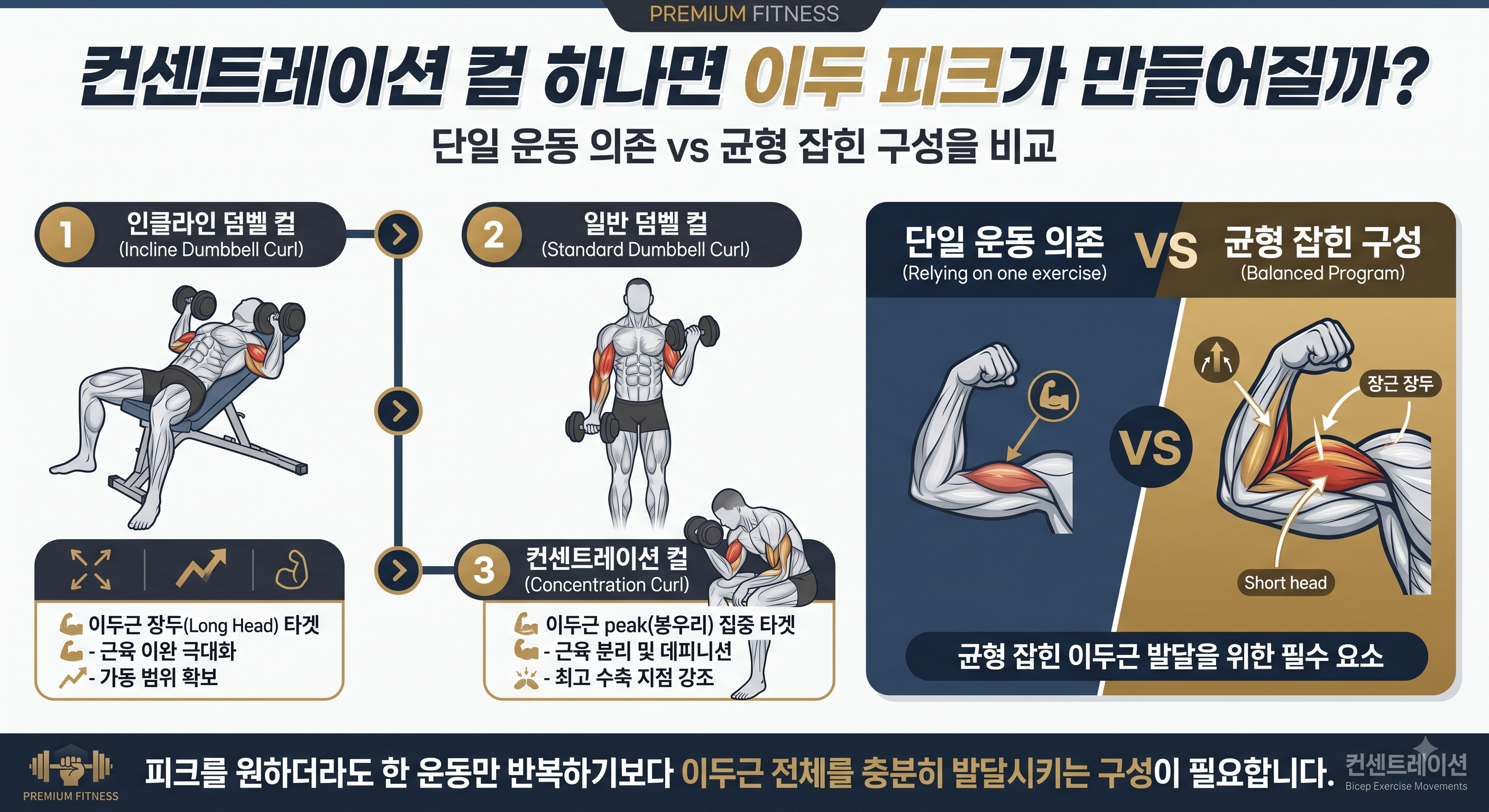 컨센트레이션 컬 하나면 이두 피크가 만들어질까