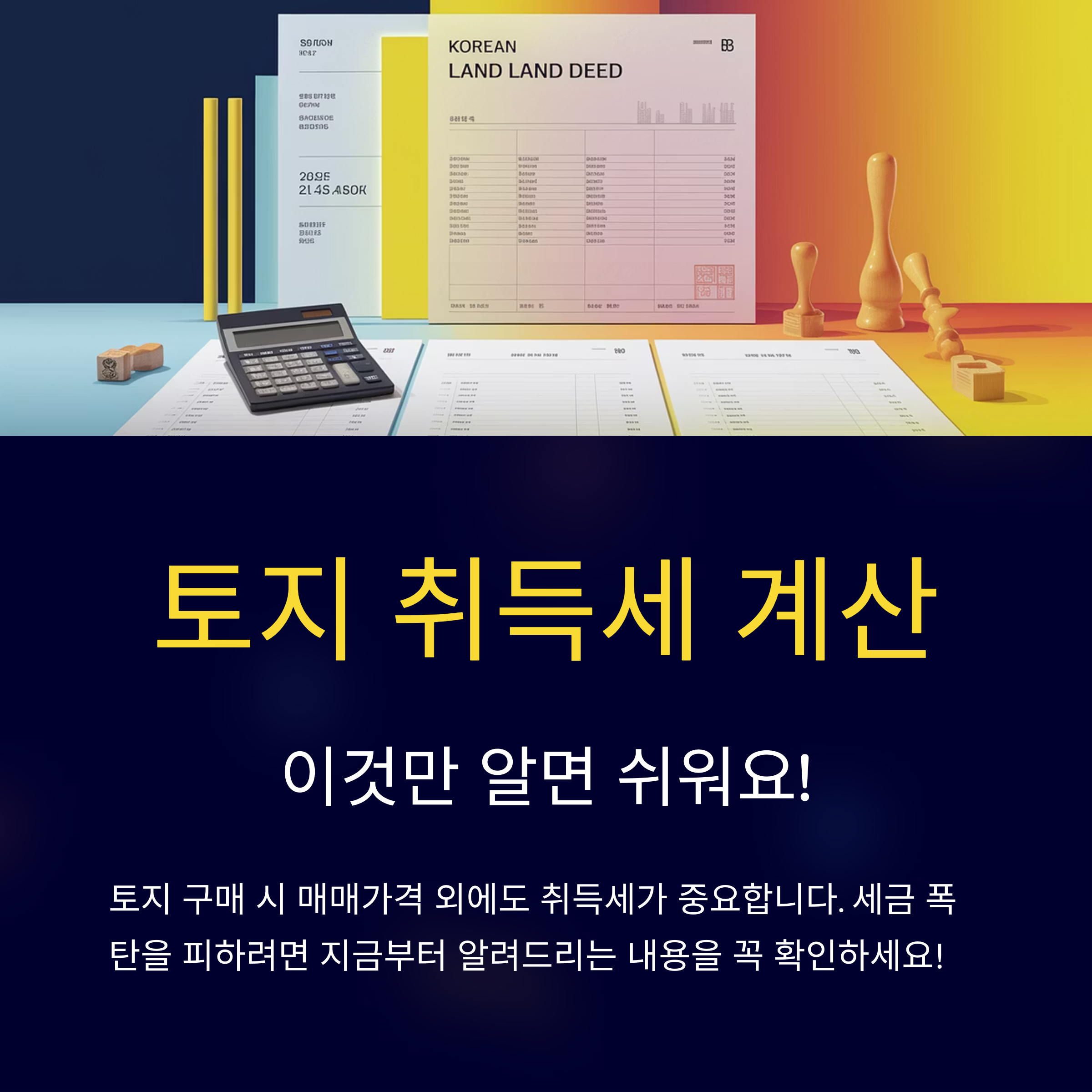 토지 취득세 계산 방법