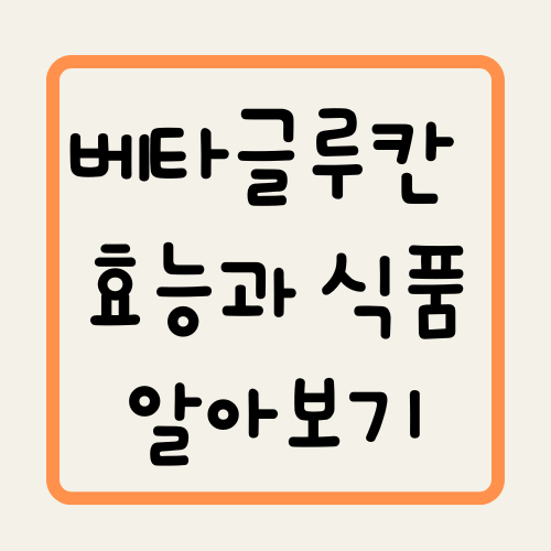 베타글루칸 효능과 식품 알아보기