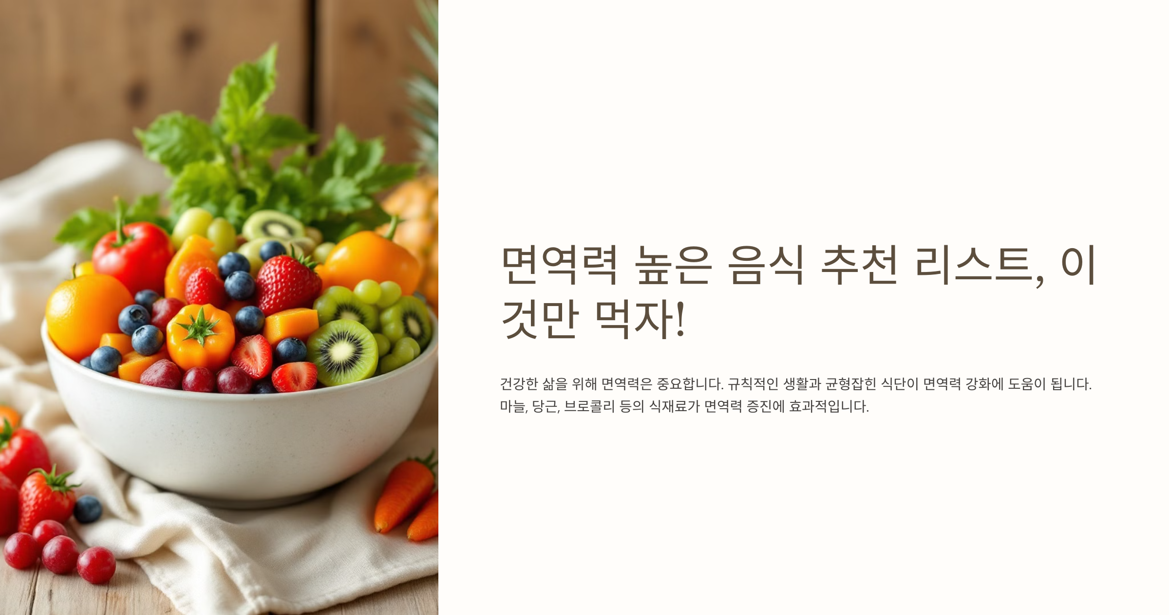 면역력 높은 음식 추천 리스트, 이것만 먹자!