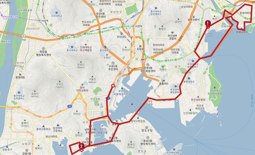 부산 시티투어버스 노선도