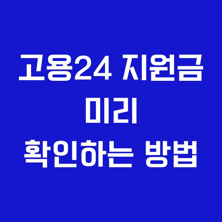 고용24 지원금 미리 확인하는 방법
