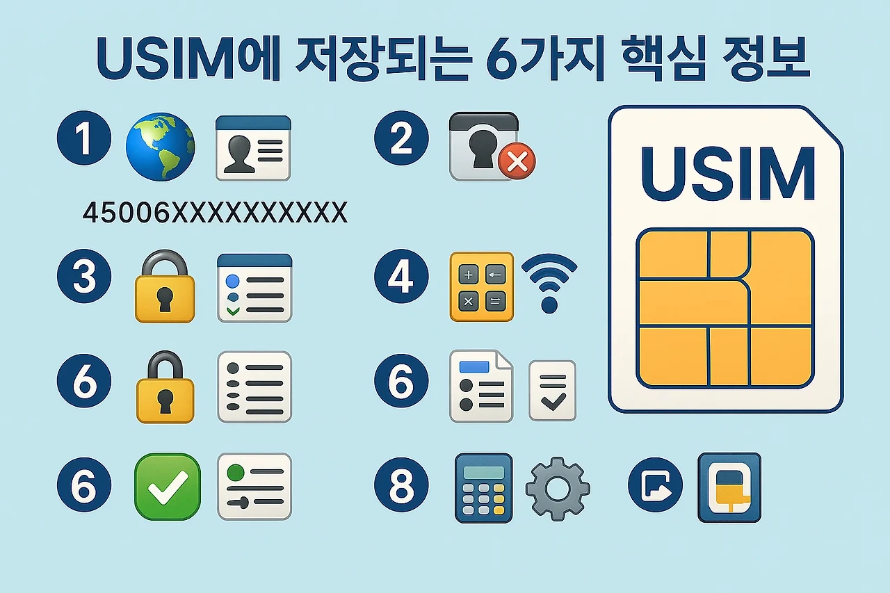 USIM이 담고 있는 6가지 핵심 정보와 기능