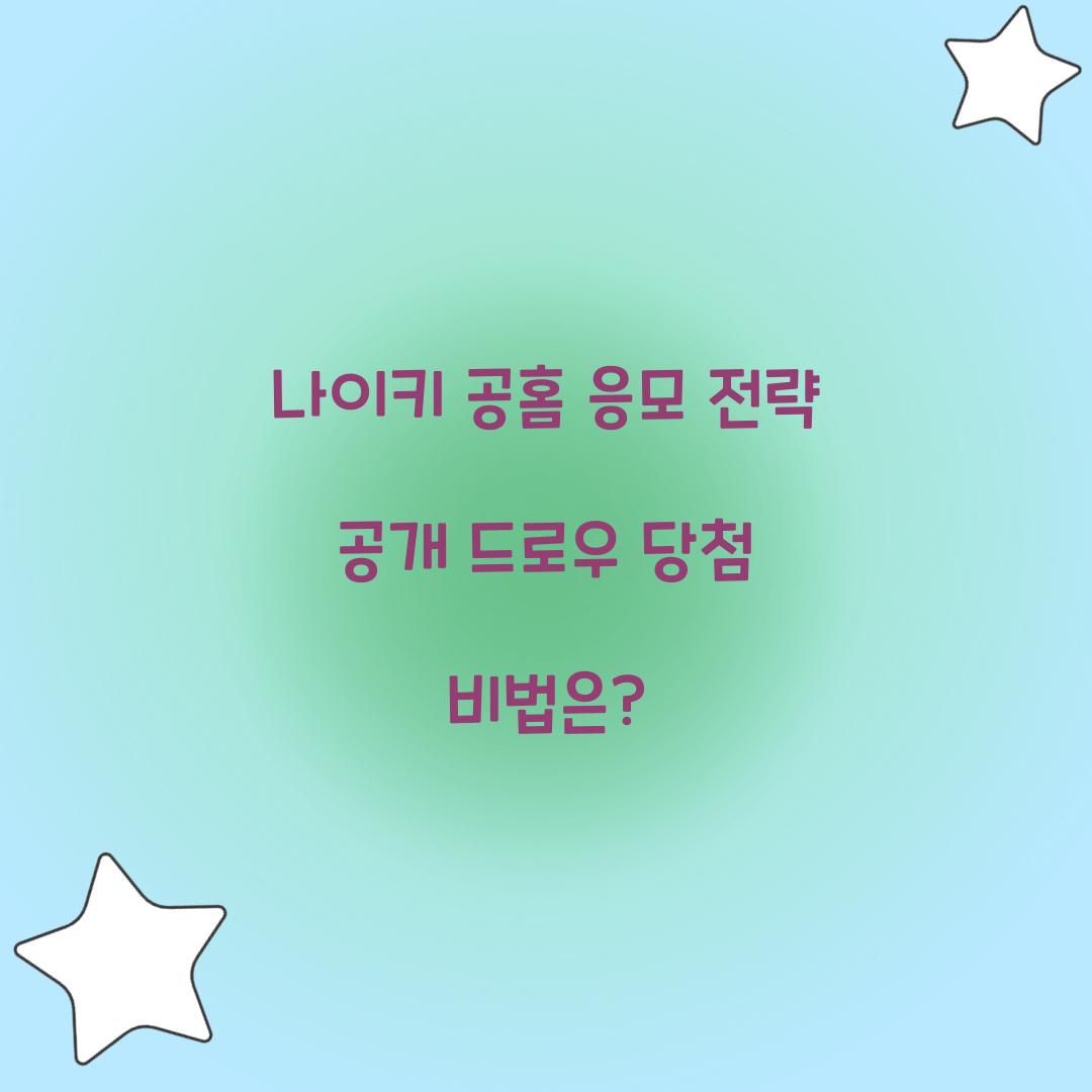 나이키 공홈 응모