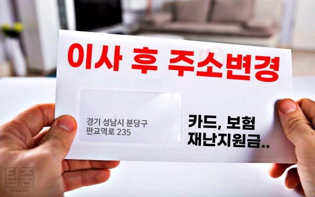 이사후 주소변경, 카드 주소지 변경, 이사후 재난지원금
