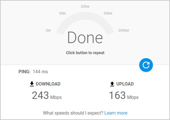 구글 파이버 인터넷 속도 측정 사이트
