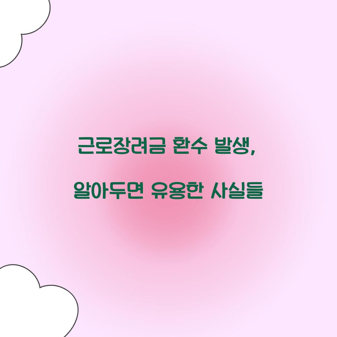 근로장려금 환수 발생