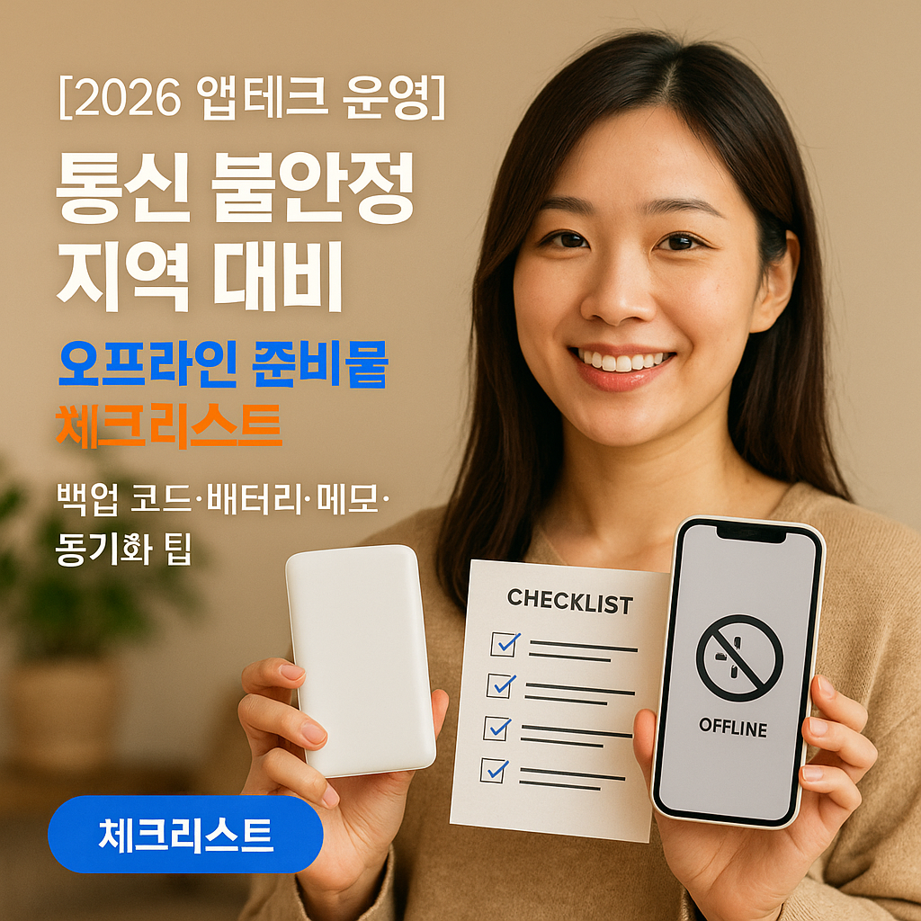 [2026 앱테크 운영] 통신 불안정 지역 대비 ｜ 오프라인 준비물 체크리스트