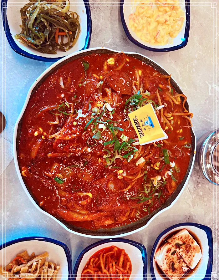 가볼만한 곳, 강릉, 세인트존스 호텔 맛집 우동 사리, 매콤 새우, 오징어, 전복찜
