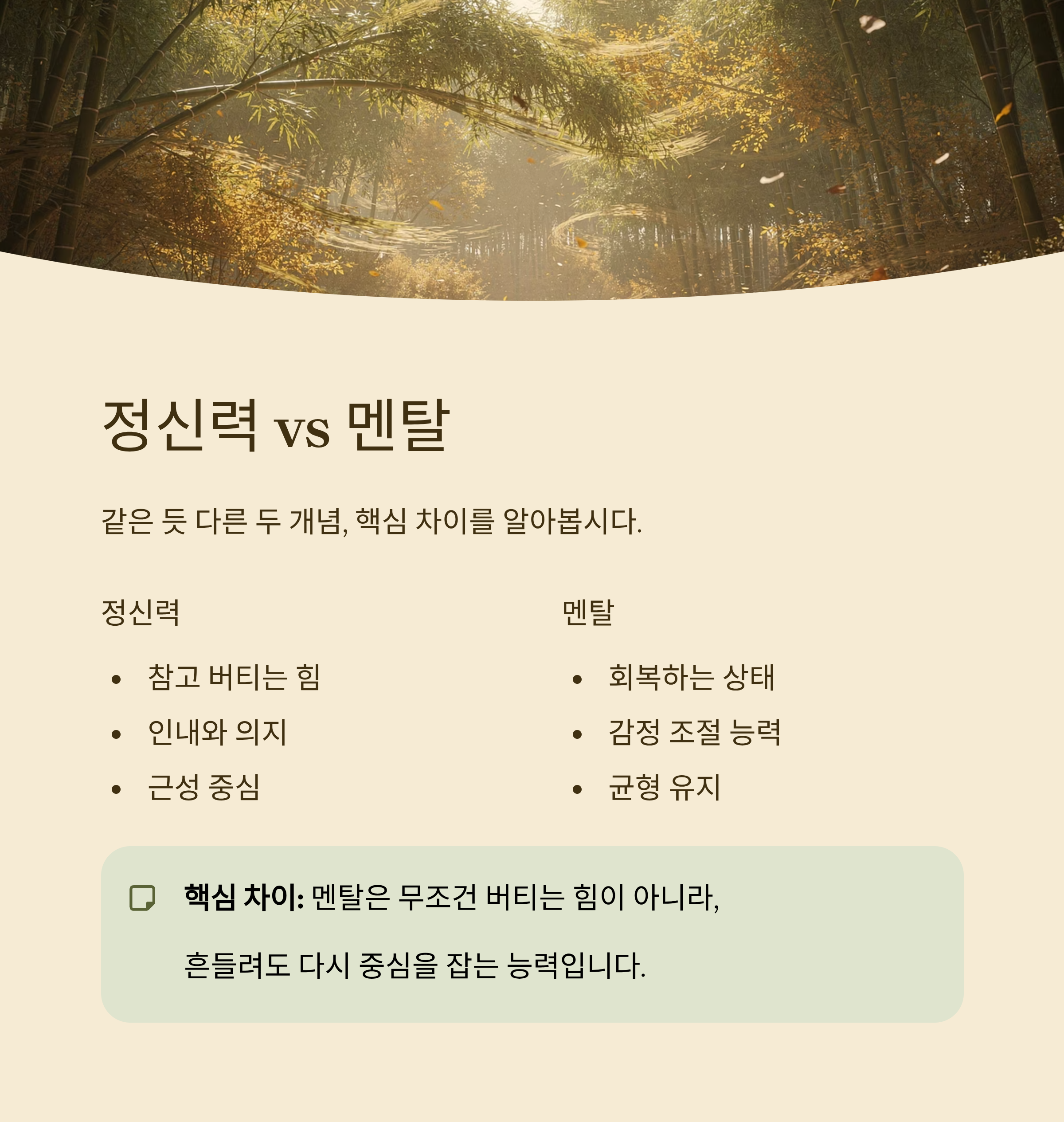 정신력과 멘탈의 차이