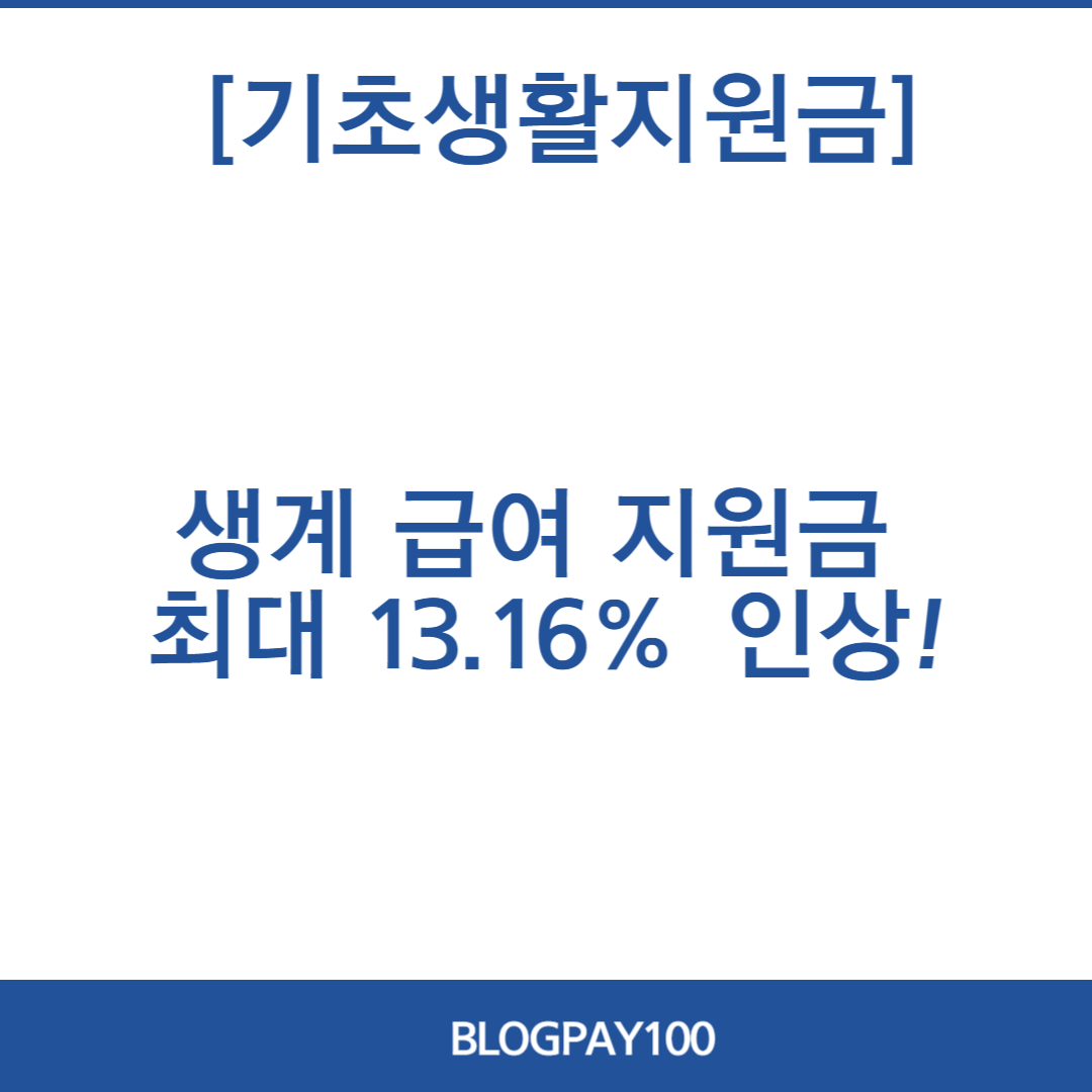 2024년 기초생활 보장 지원금