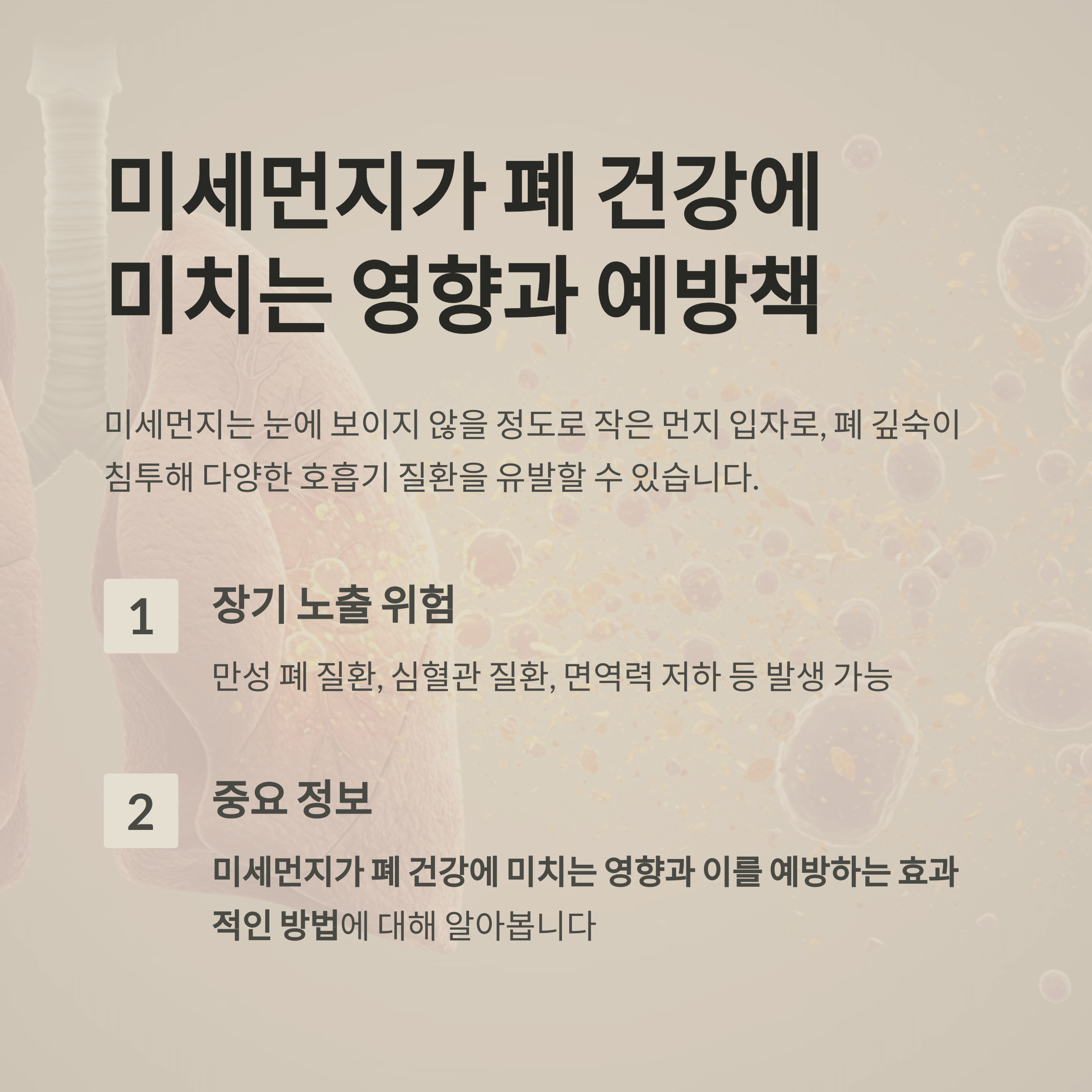 미세먼지가 폐 건강에 미치는 영향과 예방책