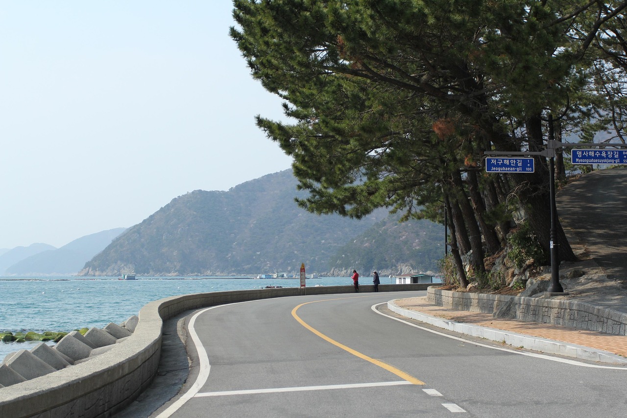 한국 해안 도로 사진