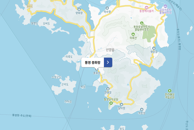 통영 중화항 지도