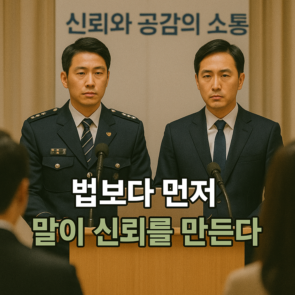 신뢰로 국민 앞에 다가가고자 노력하는 경찰과 검사의 브리핑 현장