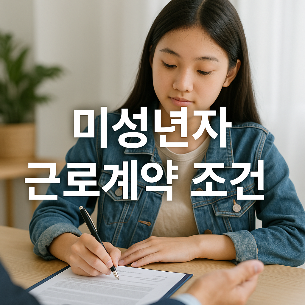 미성년자 근로계약 조건을 설명하는 법률 관련 썸네일 이미지