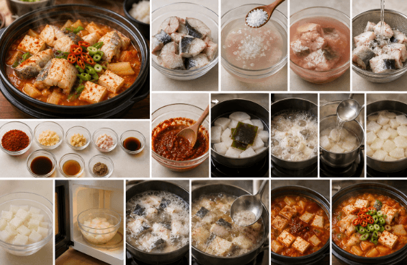 통태찌개 끓이는 과정
