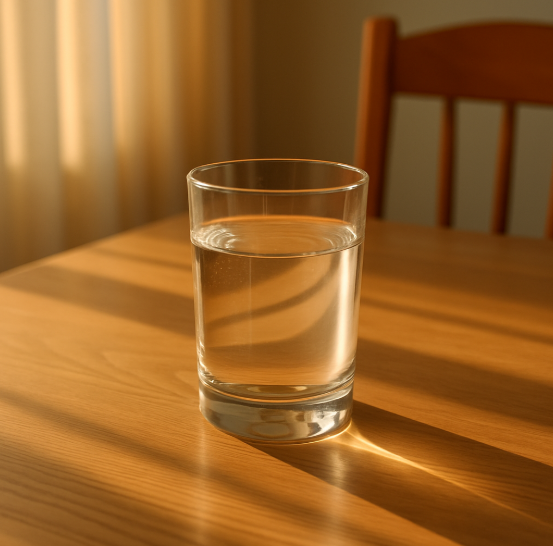 식탁위에 물한잔 이미지