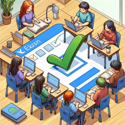 회의실에서 사람들이 체크리스트를 검토하는 모습.