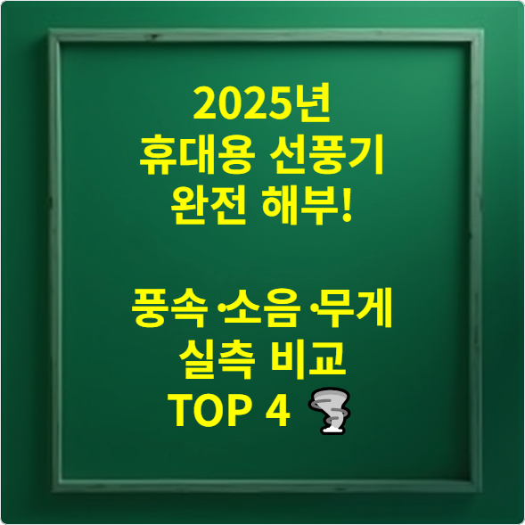 2025년 휴대용 선풍기 완전 해부! 풍속&middot;소음&middot;무게 실측 비교 TOP 4 🌪️