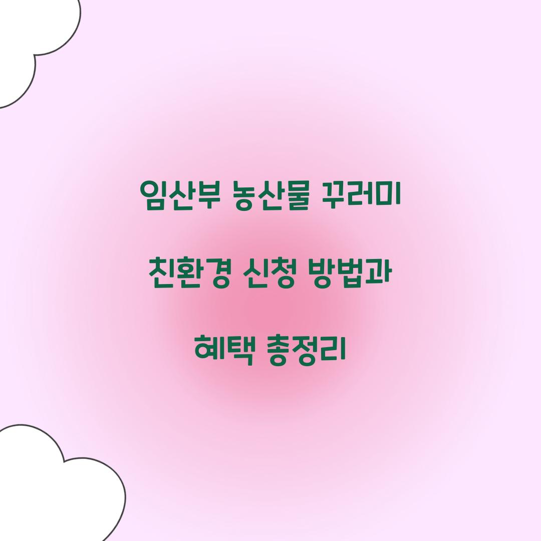 임산부 농산물 꾸러미 친환경 신청