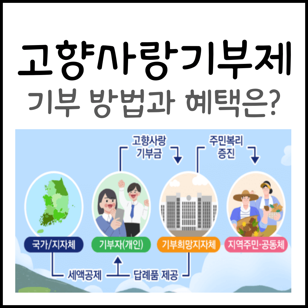 고향사랑기부제 세액공제 혜택과 기부방법