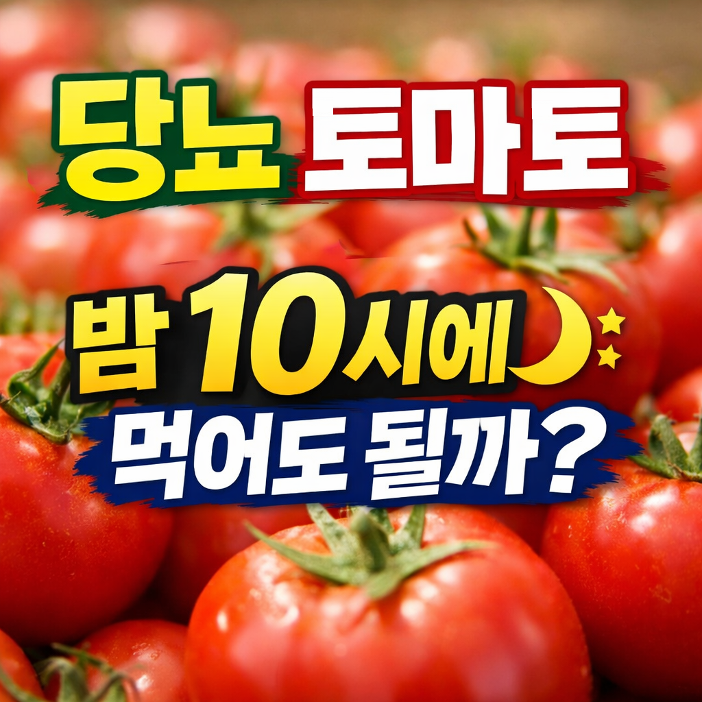당뇨 토마토 밤 10시에 먹어도 되는지 묻는 썸네일 이미지, 토마토와 혈당 관리 주제