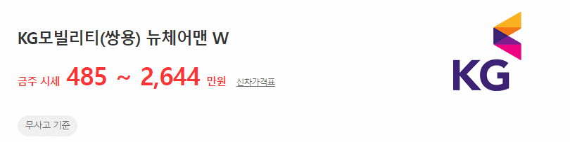 뉴 체어맨W 중고차