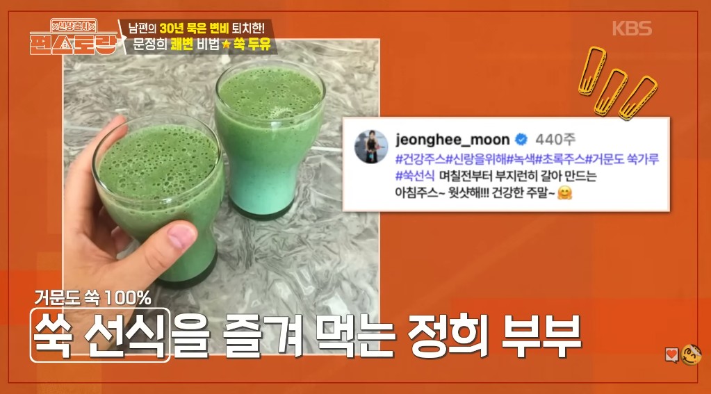 거문도 쑥가루 효능 먹는 법 편스토랑 문정희 쑥두유 변비쾌변 주스레시피