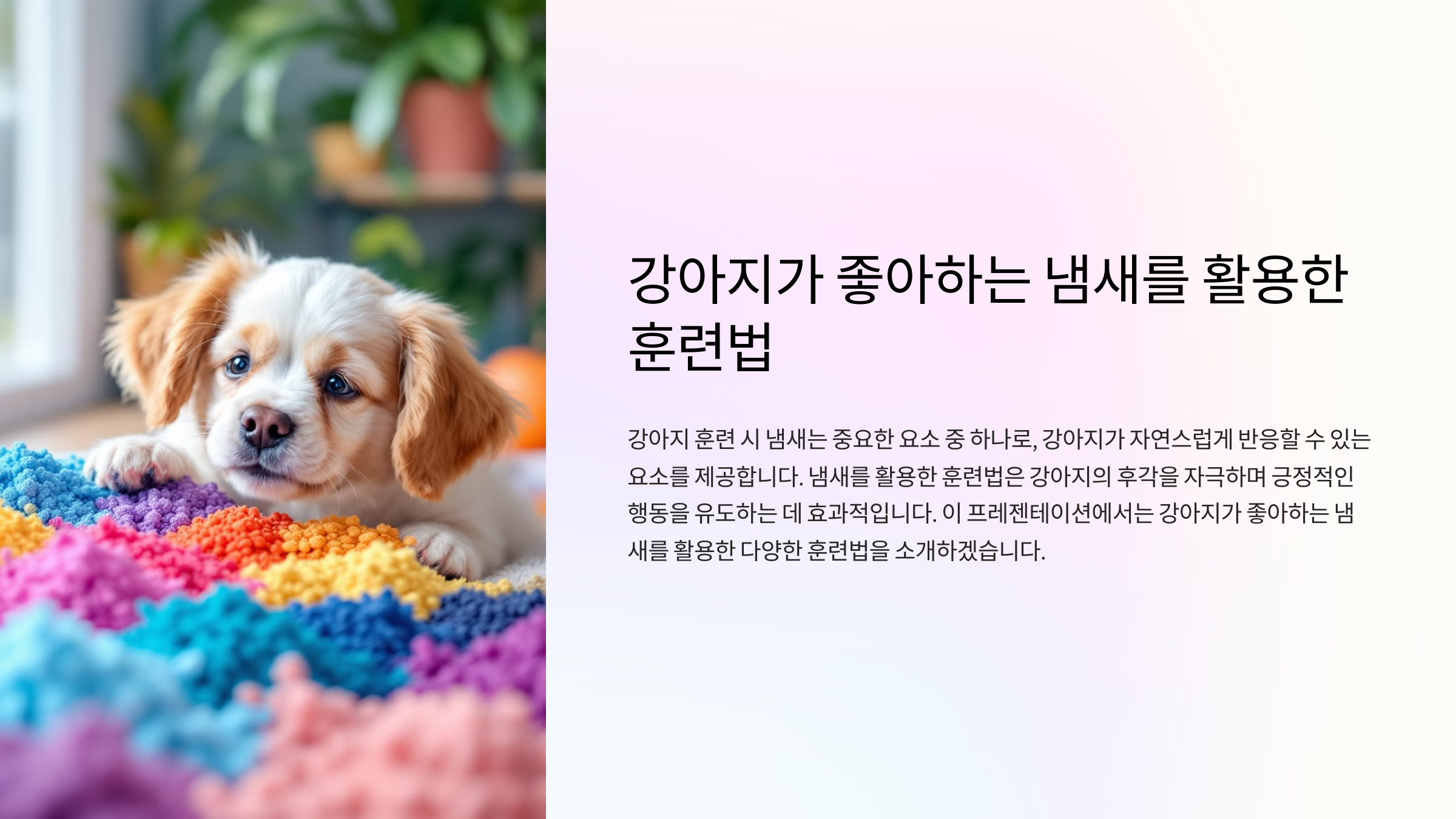 강아지가 좋아하는 냄새를 활용한 훈련법