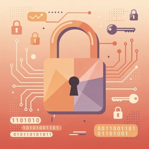 백업 데이터 암호화 자물쇠 모양 예시 일러스트